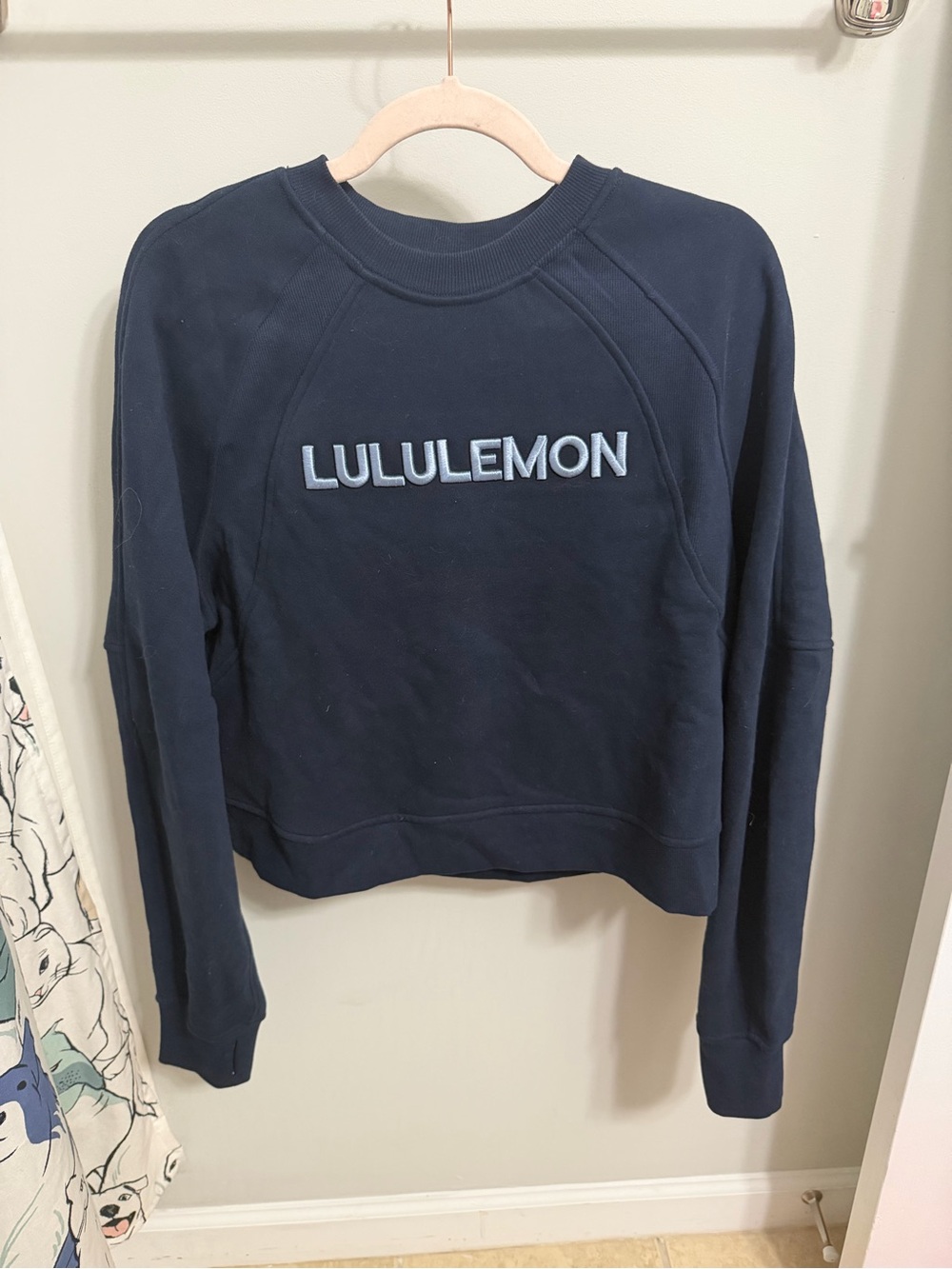 lululemon athletica Scuba Oversized Pullover Navy Logo Crew Sweatshirt